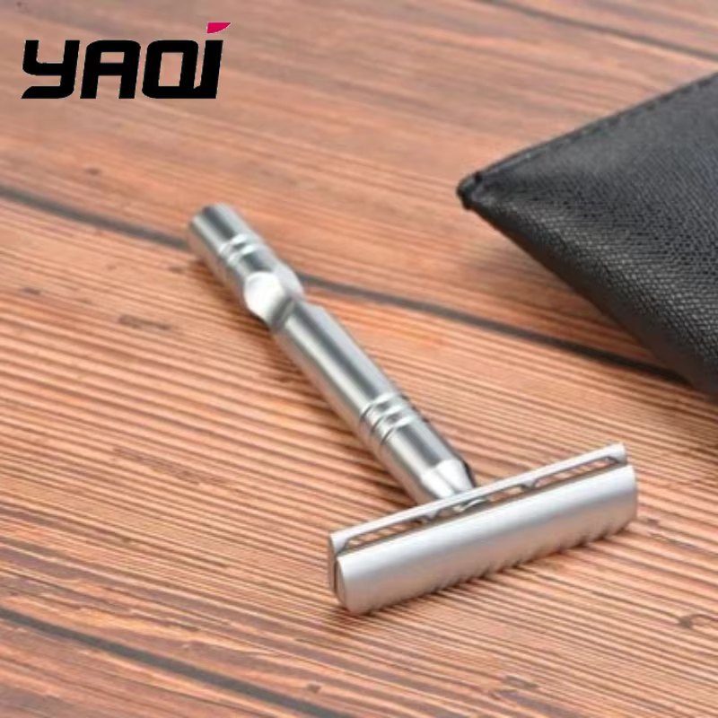 Vente flash ! Rasoir de sécurité pour homme YAQI Matte Chrome Color AC Blade Excalibur à lame simple