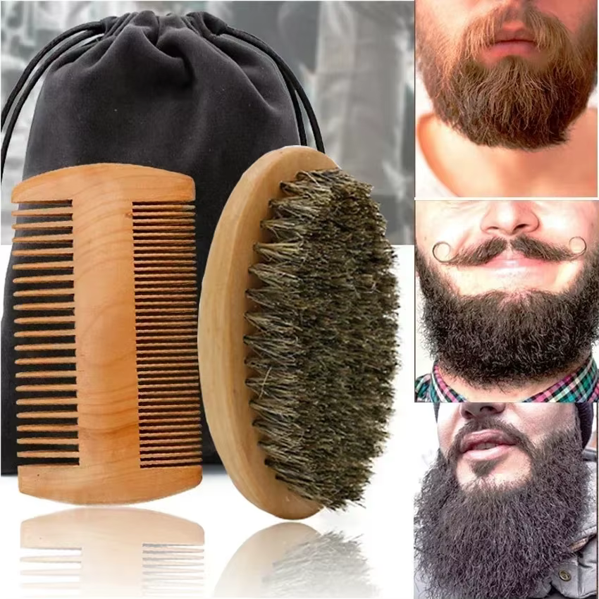 Brosse de rasage professionnelle en bois pour hommes