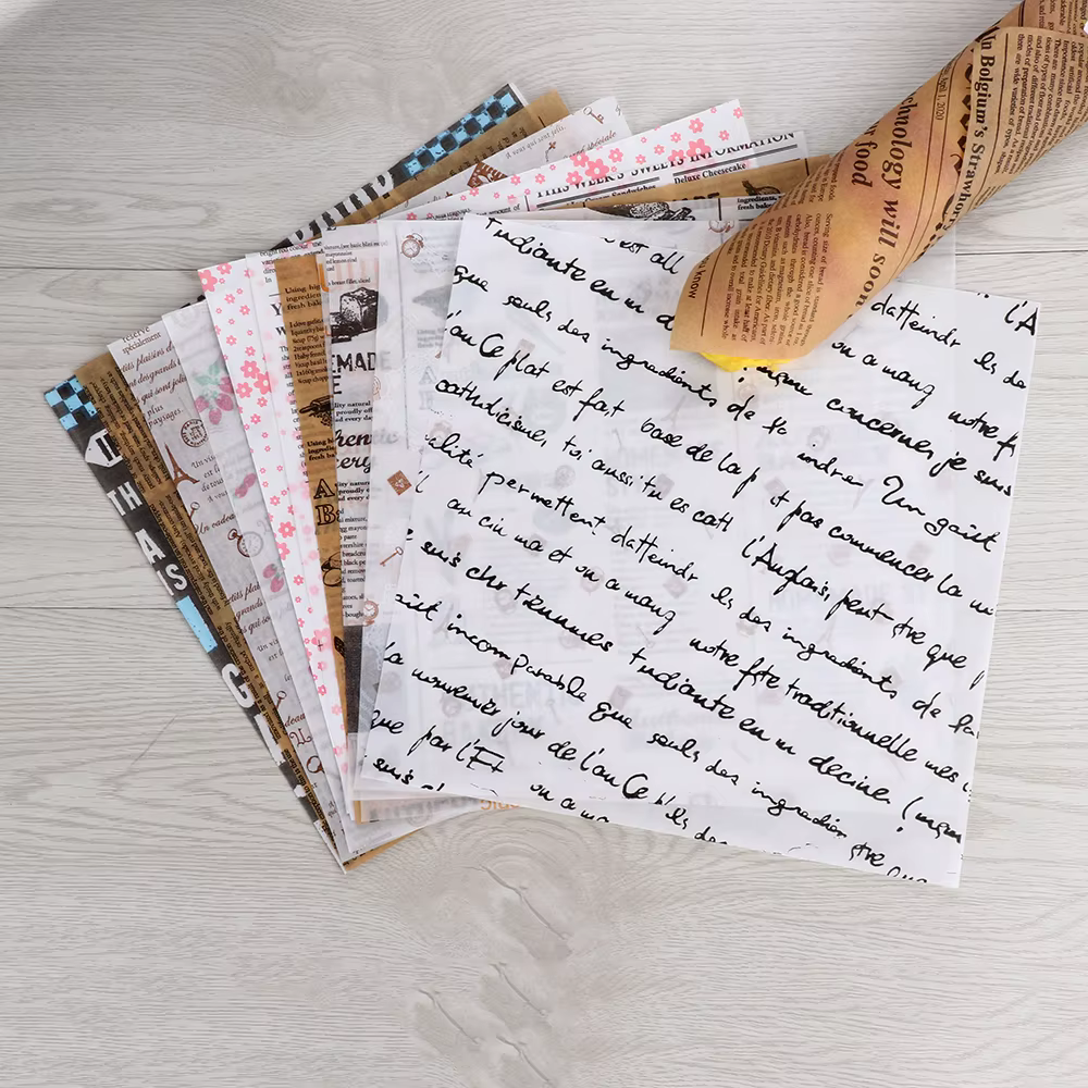 Papier d'avertissement étanche, 50 pièces, papier huilé, tible alimentaires, tible anti-graisse, outil de cuisson pour sandwich, fournitures de fête de cuisine