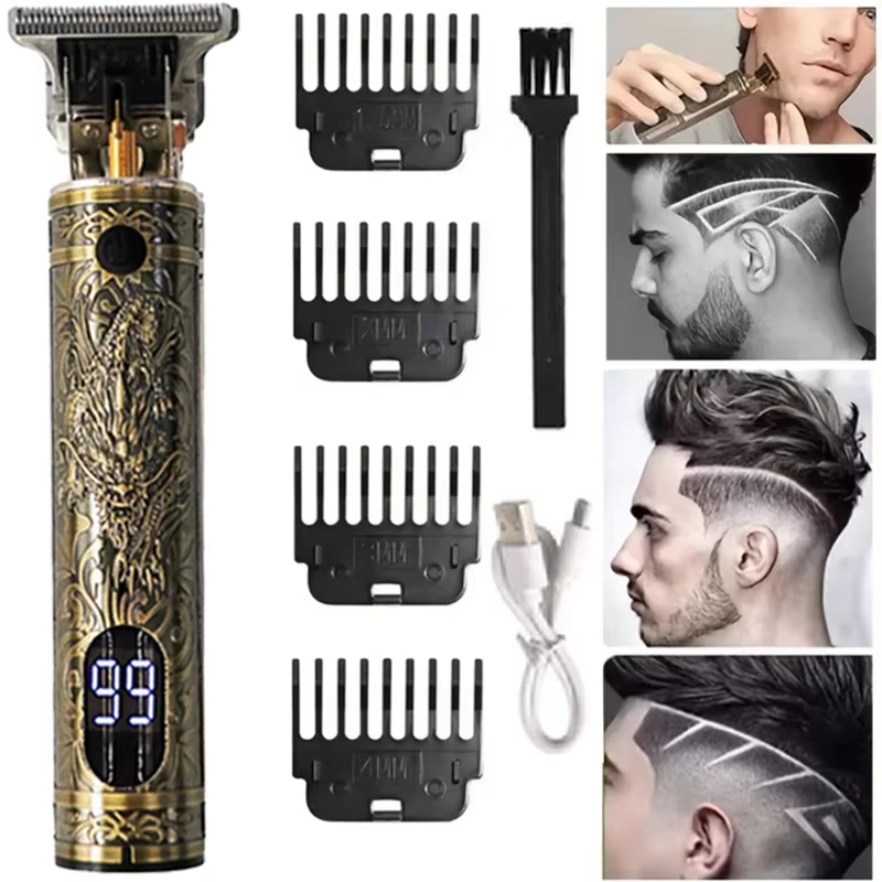 Nouveau! Tondeuse à cheveux électrique T9/accessoires | Rasoir professionnel USB | Machine de découpe chauve fondue 0mm