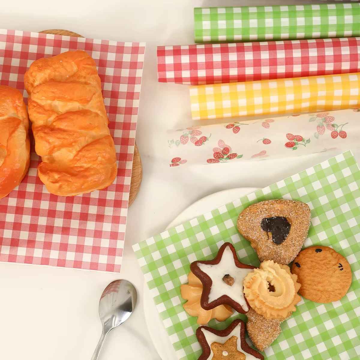 Papier d'emballage résistant à l'huile pour pain, Sandwich, hamburger, frites, papier ciré de qualité alimentaire, outils de cuisson, Gadgets de cuisine pour cadeau de fête, 50 pièces