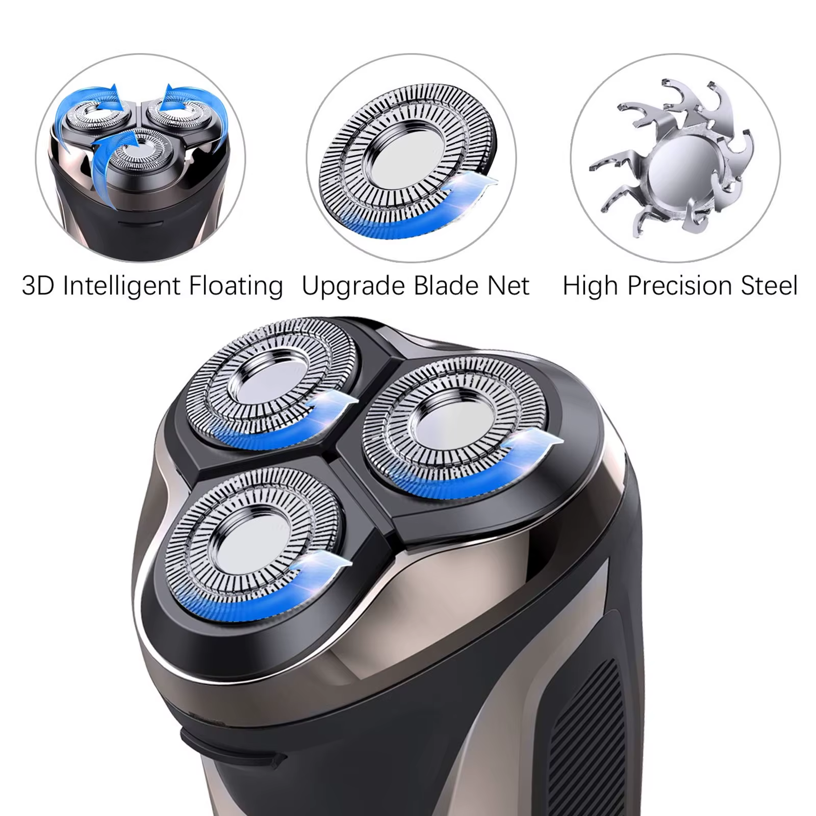 2025 nouveaux rasoirs à barbe pour hommes rasoir électrique sans fil USB Rechargeable Triple lames