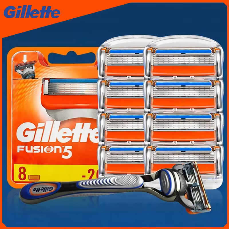 Original Gillette Fusion 5 lames de rasoir pour hommes 5 couches tête de rasage manuelle de sécurité lame Anti-Friction
