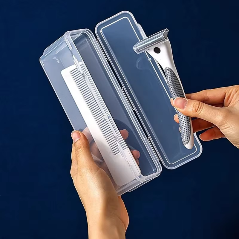 Boîte de rangement transparente pour rasoir