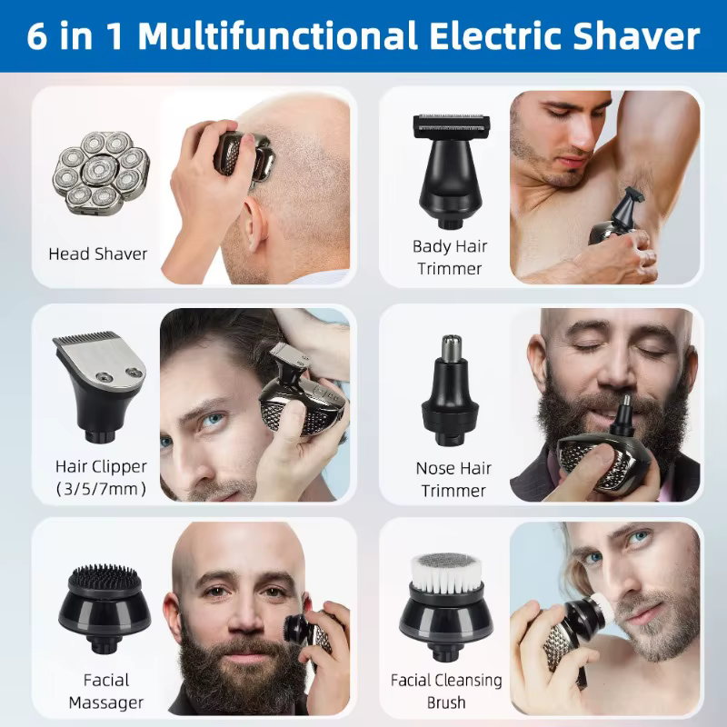 Rasoirs à tête 4D pour hommes chauve