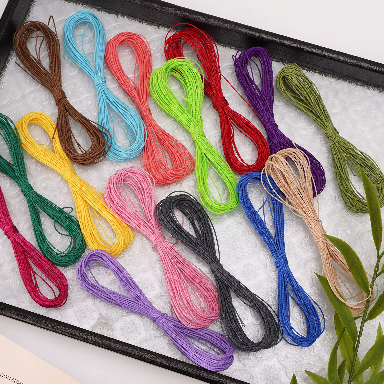 Fil ciré en Polyester de 1mm, pour l'artisanat, la couture du cuir, la fabrication de bijoux, outils de bricolage, cordon ciré étanche à haute résistance