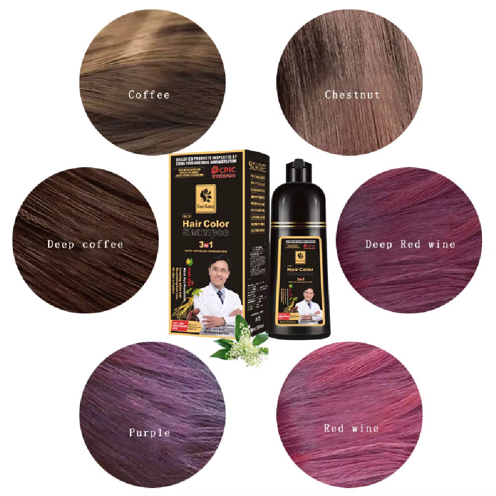 Shampoing de teinture pour cheveux noirs
