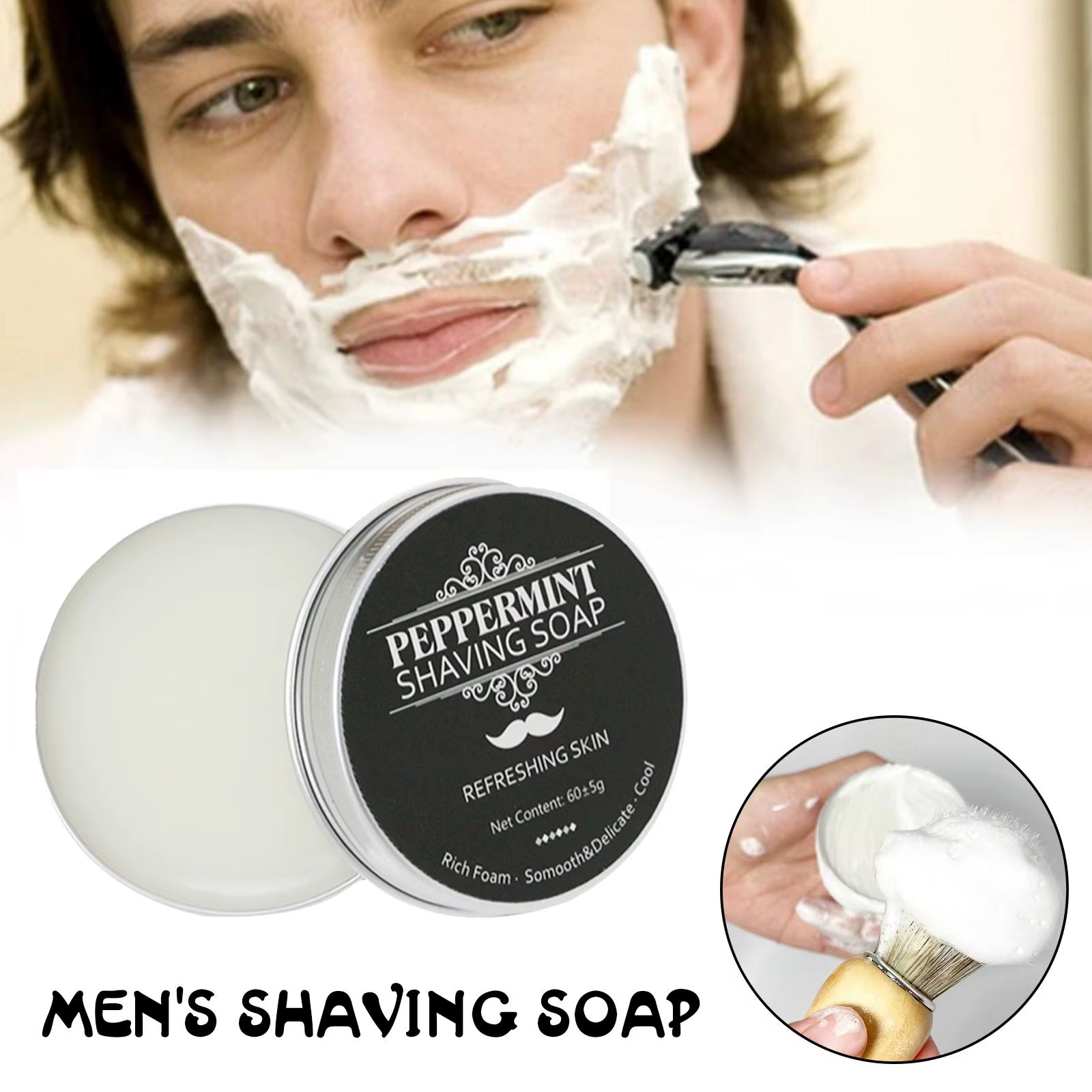Savon à raser artisanal à texture lisse - Crème