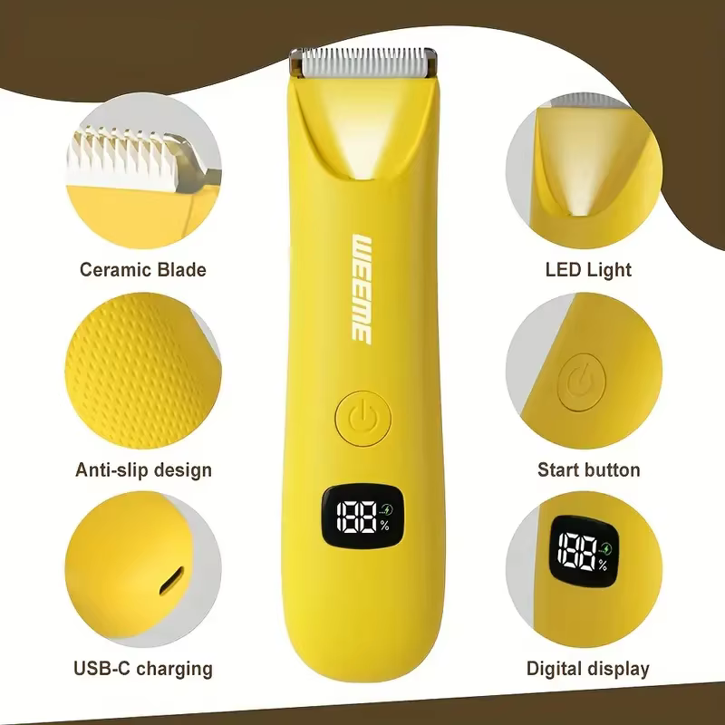 Tondeuse bikini et corps LED de précision pour hommes et femmes – Épilation indolore