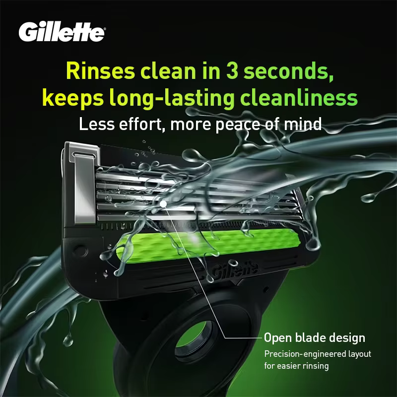 Rasoir Gillette Labs pour hommes, rasoir à 5 lames nano, tondeuse de précision arrière, 1 manche, 4 lames, 1 boîte