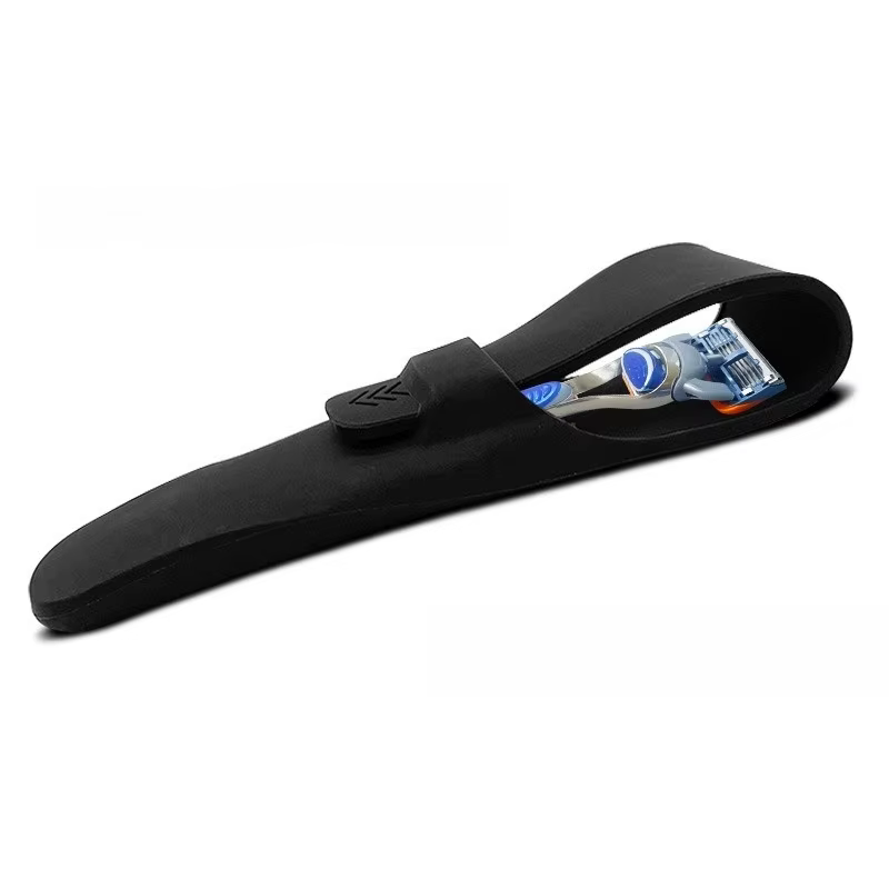 Boîte de support Portable pour rasoir en Silicone, couvercle de protection pour rasoir manuel, accessoires de rasage portables et étanches, boîte de rangement pour rasoir C