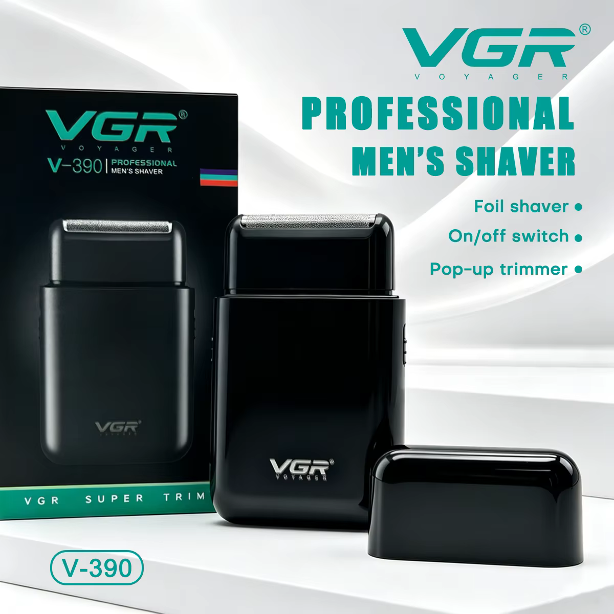 VGR Rasoir électrique Tondeuse À Barbe Professionnelle