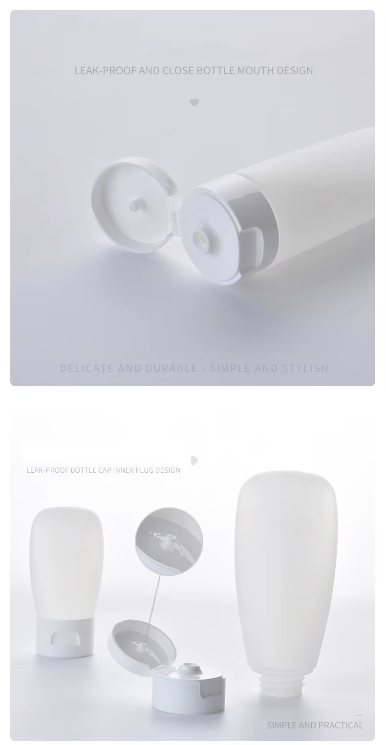 1/4 pièces 60ML 100ML velours voyage recharge bouteille cosmétiques lavage du visage Gel douche Tube Flip-Top Lotion presser tuyau bouteille