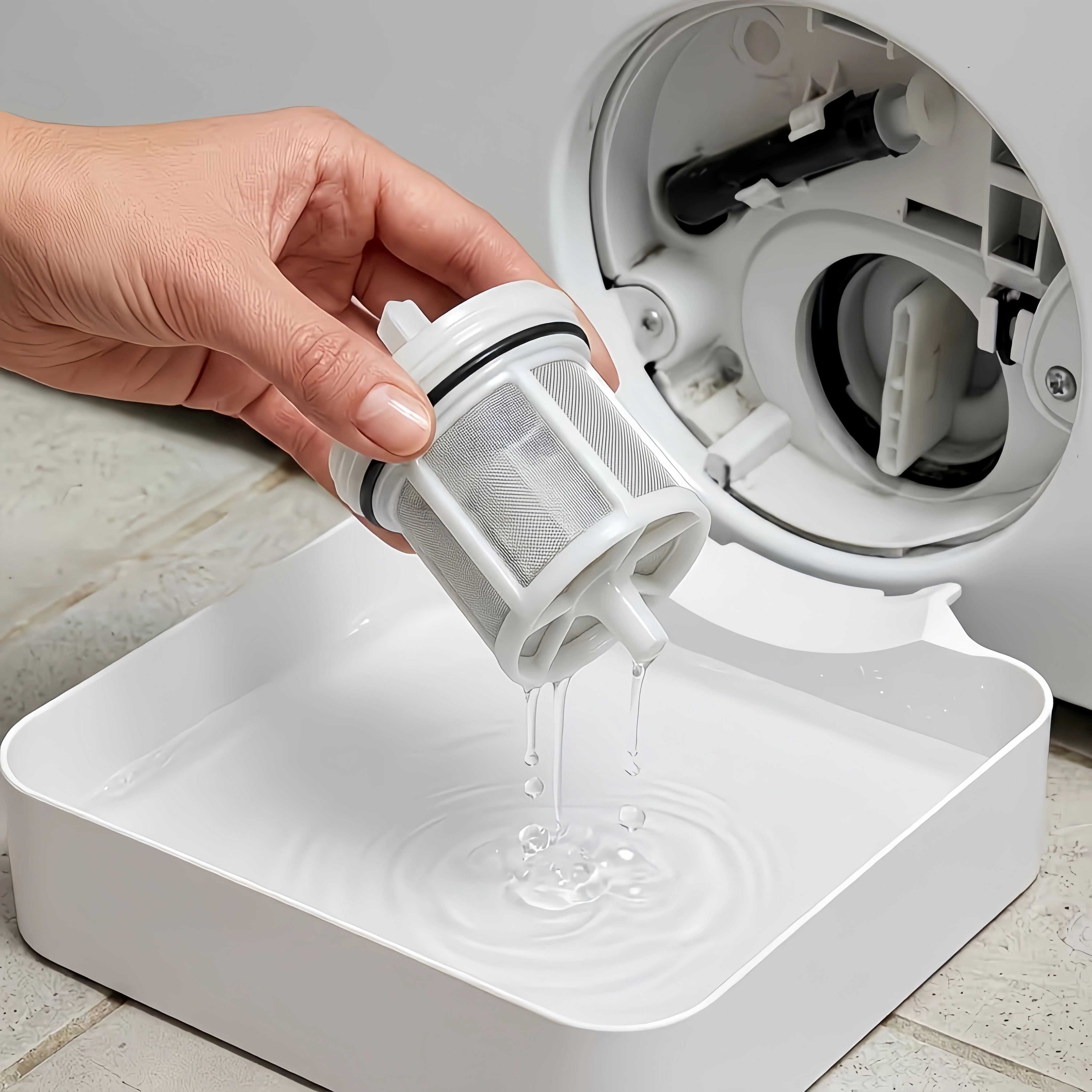 Bac de récupération des eaux de lavage pour machine à laver, sans débordement, avec filtre anti-peluches et bac de récupération des objets étrangers, boîte de collecte des eaux pour buanderie
