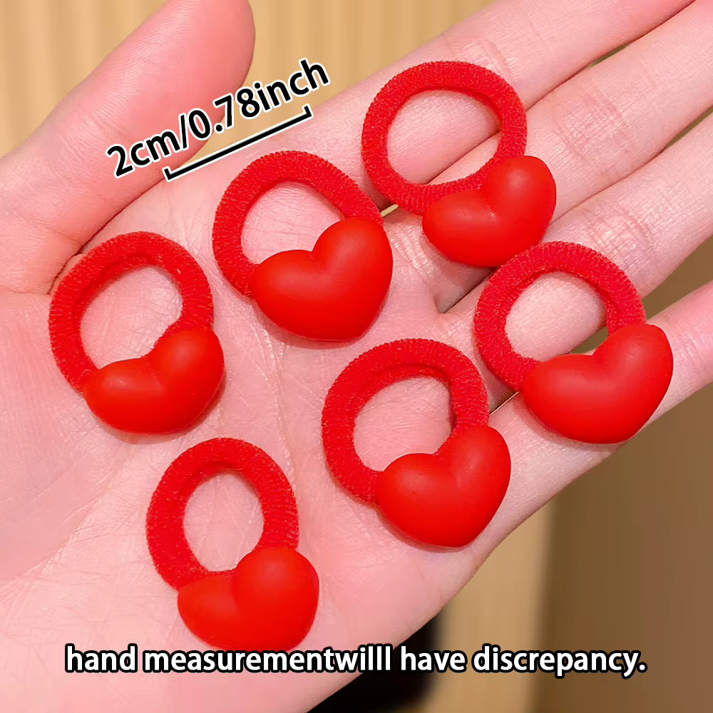 Attaches pour cheveux en forme de cœur rouge