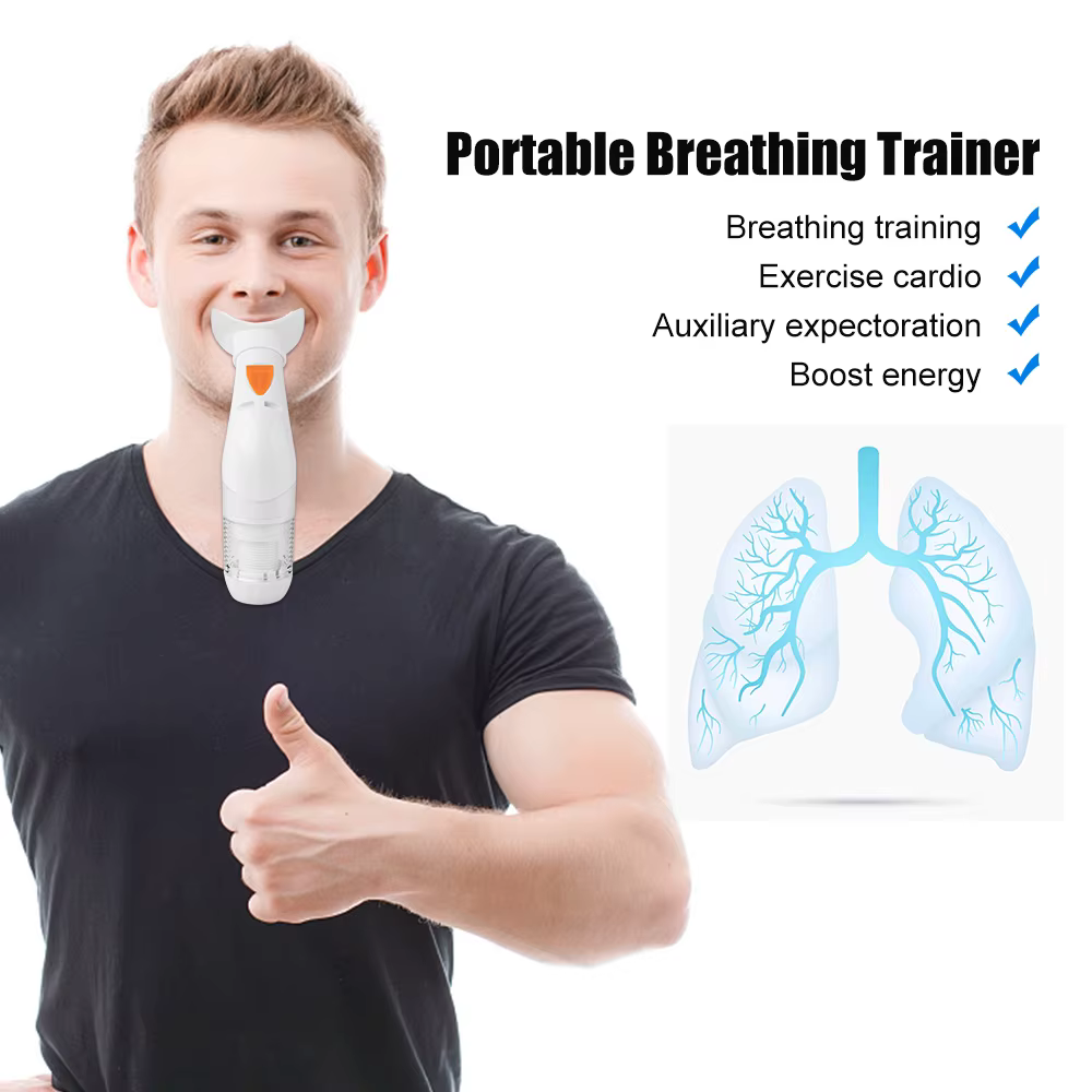 Entraîneur de respiration pulmonaire Portable, exercice musculaire inspiratoire, thérapie respiratoire, appareil d'entraînement de la respiration de la Pneumonia, soins de santé