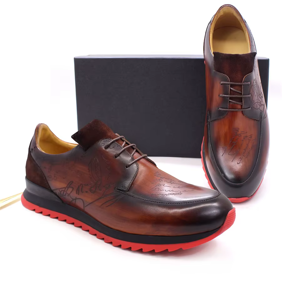 Chaussures en cuir à lacets pour hommes, semelle rouge coordonnante, chaussures décontractées, banquet de bureau, chaussures de mariage élégantes, mode faite à la main