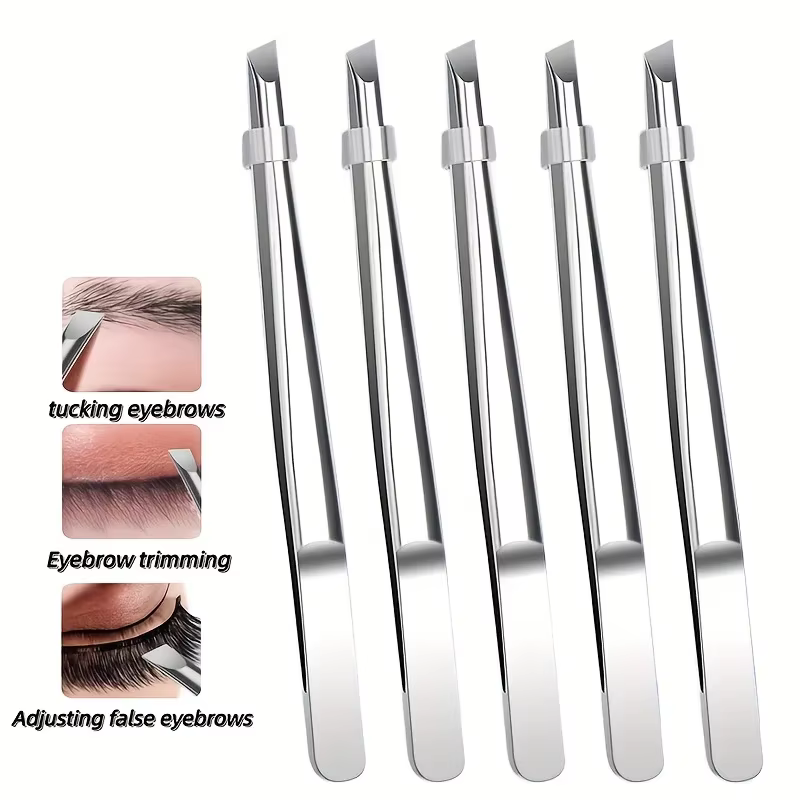 Pincettes professionnelles en acier inoxydable pour sourcils et poils du visage