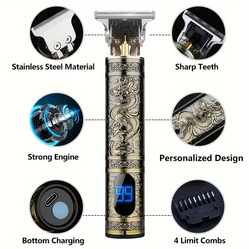 Tondeuse à cheveux électrique avec écran LCD