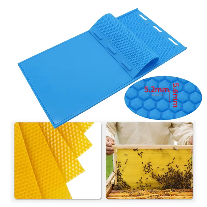 1 ensemble de cire d'abeille en Silicone pour Apiculture, moule en nid d'abeille, cire Flexible pour Machine, feuilles de fond de teint, presse, gaufreur, fabrication de Base de nid de cire