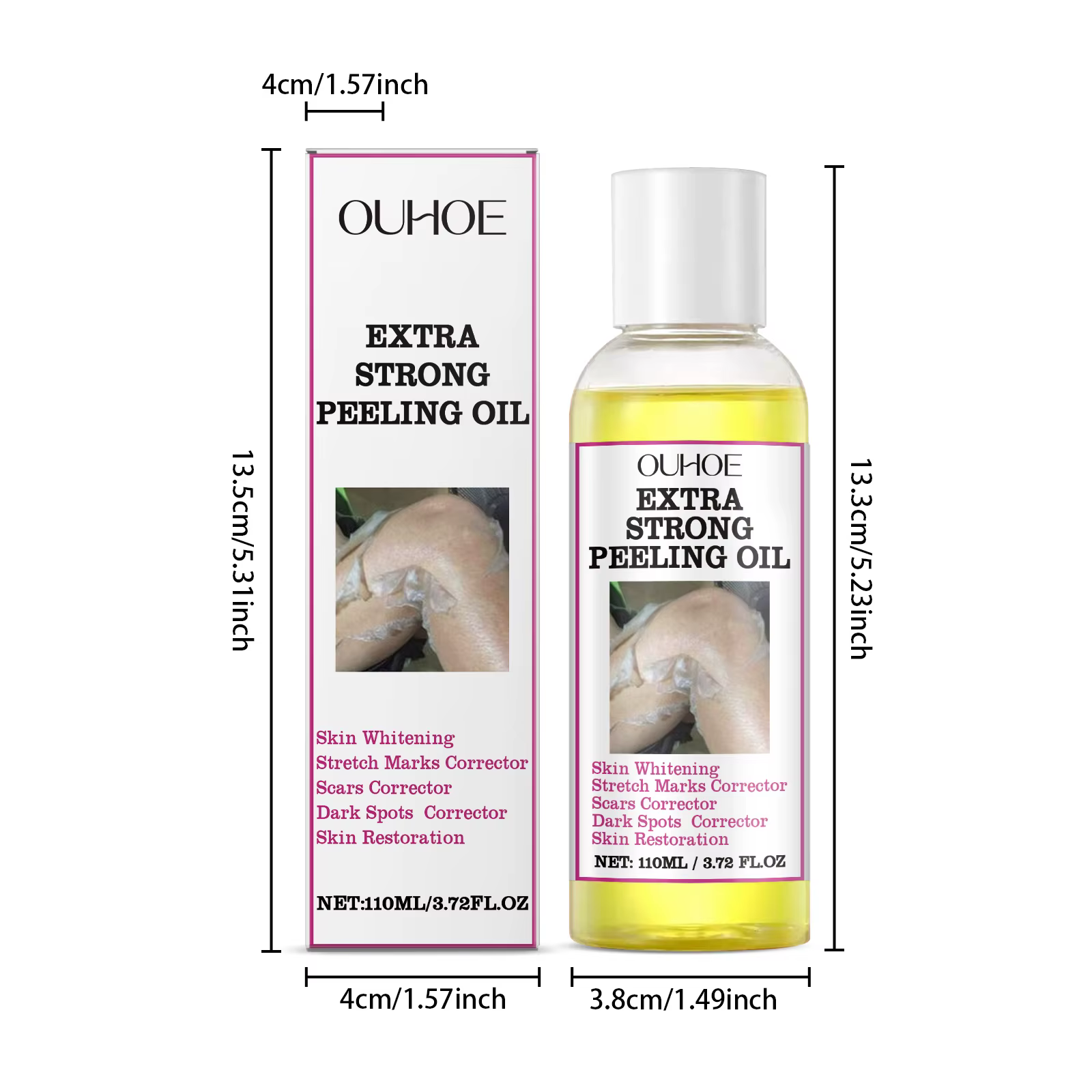 Huile exfoliante jaune pour la peau du corps