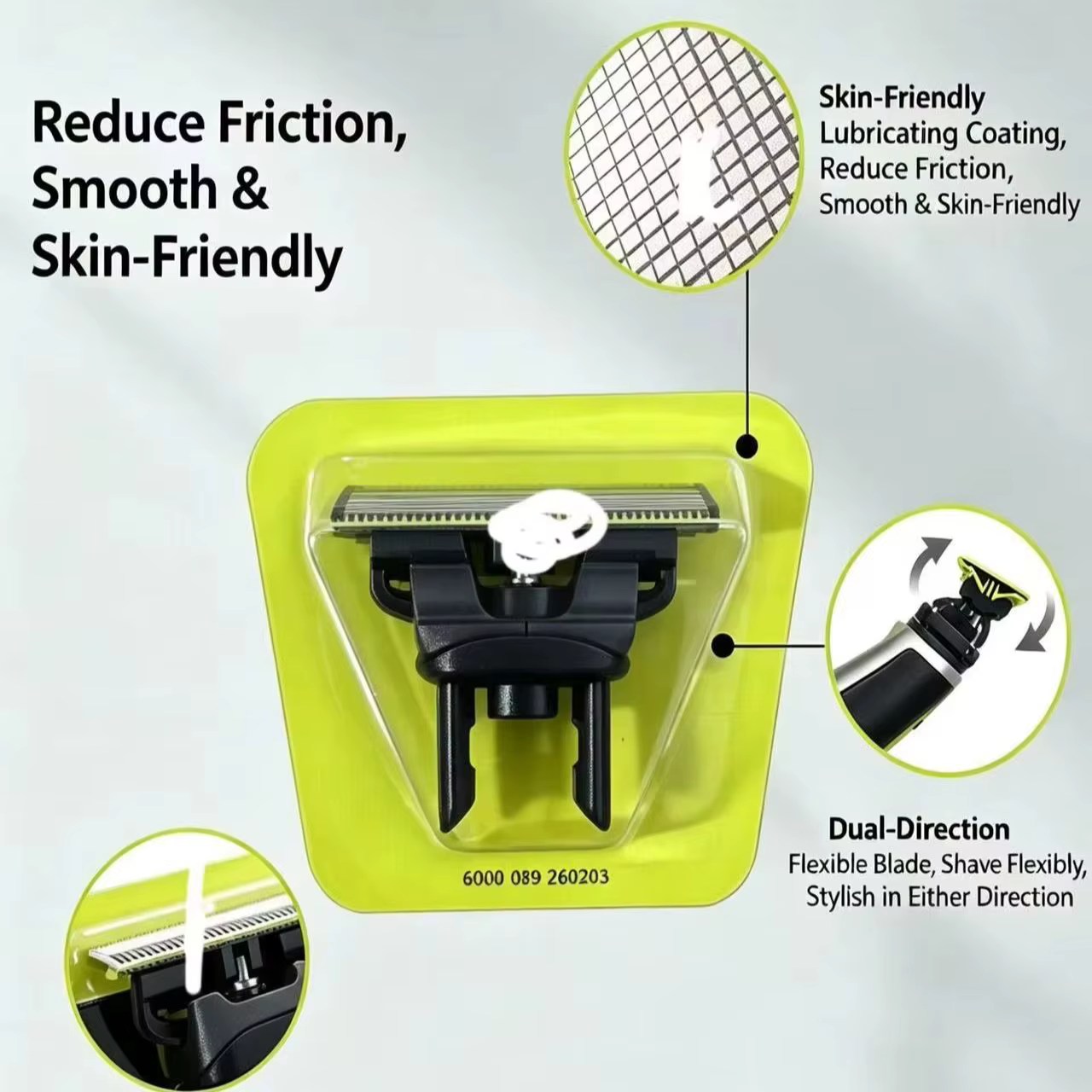 Compatible avec les modèles de rasoirs à lame unique remplaçable QP2520