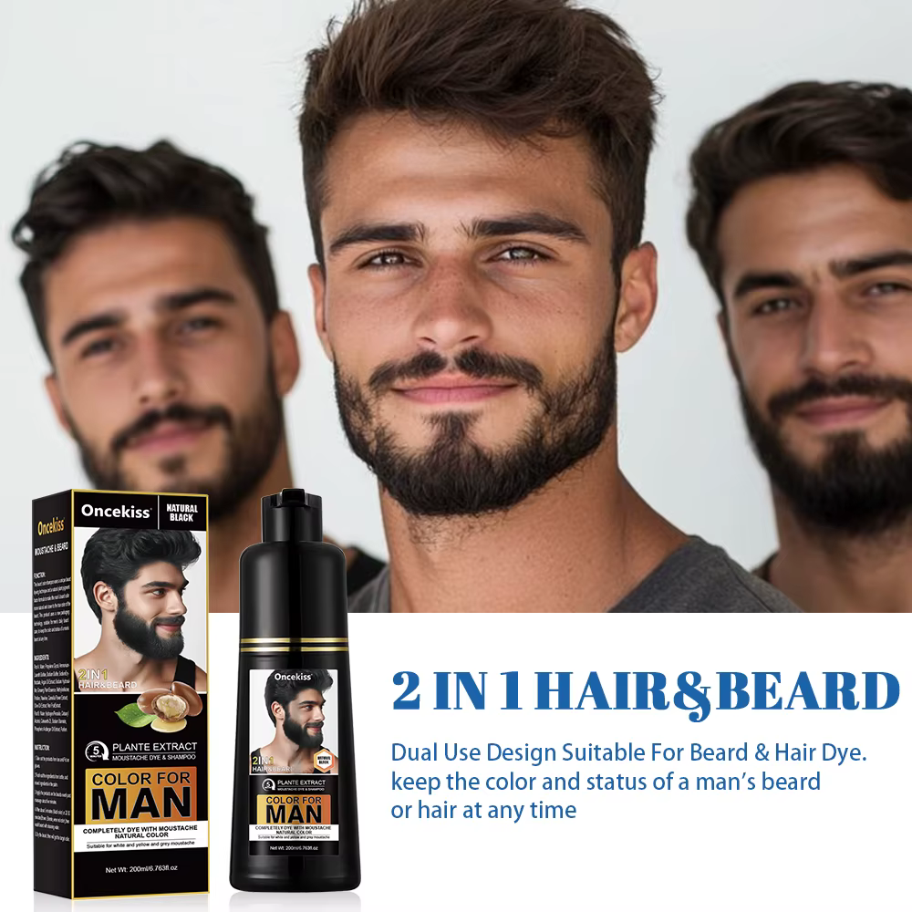 Shampoing de teinture pour barbe pour hommes