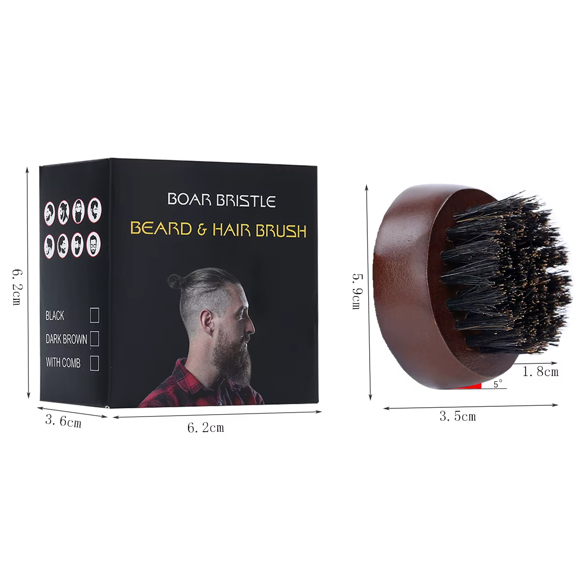 Brosse à barbe ronde pour hommes
