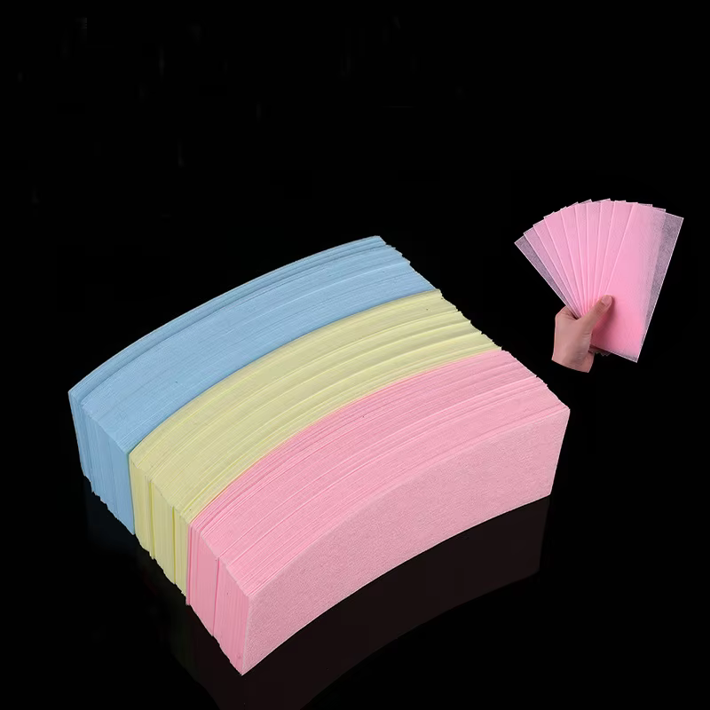3 couleurs 100 pcs/pack épilation non tissé corps tissu cheveux enlever cire rouleaux de papier