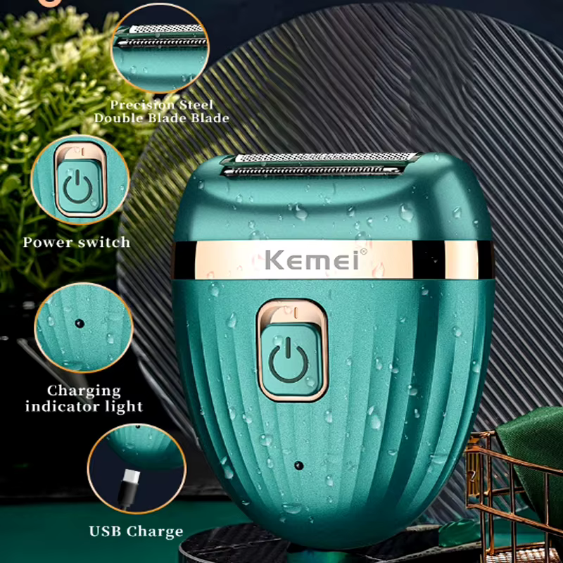 Kemei femmes épilateur électrique épilation visage corps dame Bikini jambes bras aisselles