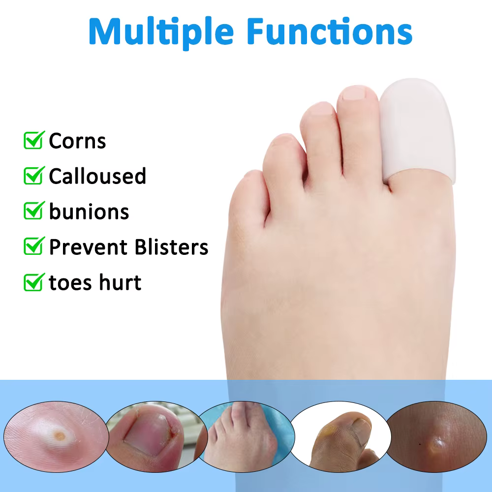 Pexmen 2/4 pièces Gel gros orteils couvre prévention des callosités ampoules et ongles incarnés soulagement de la douleur des pieds protecteur
