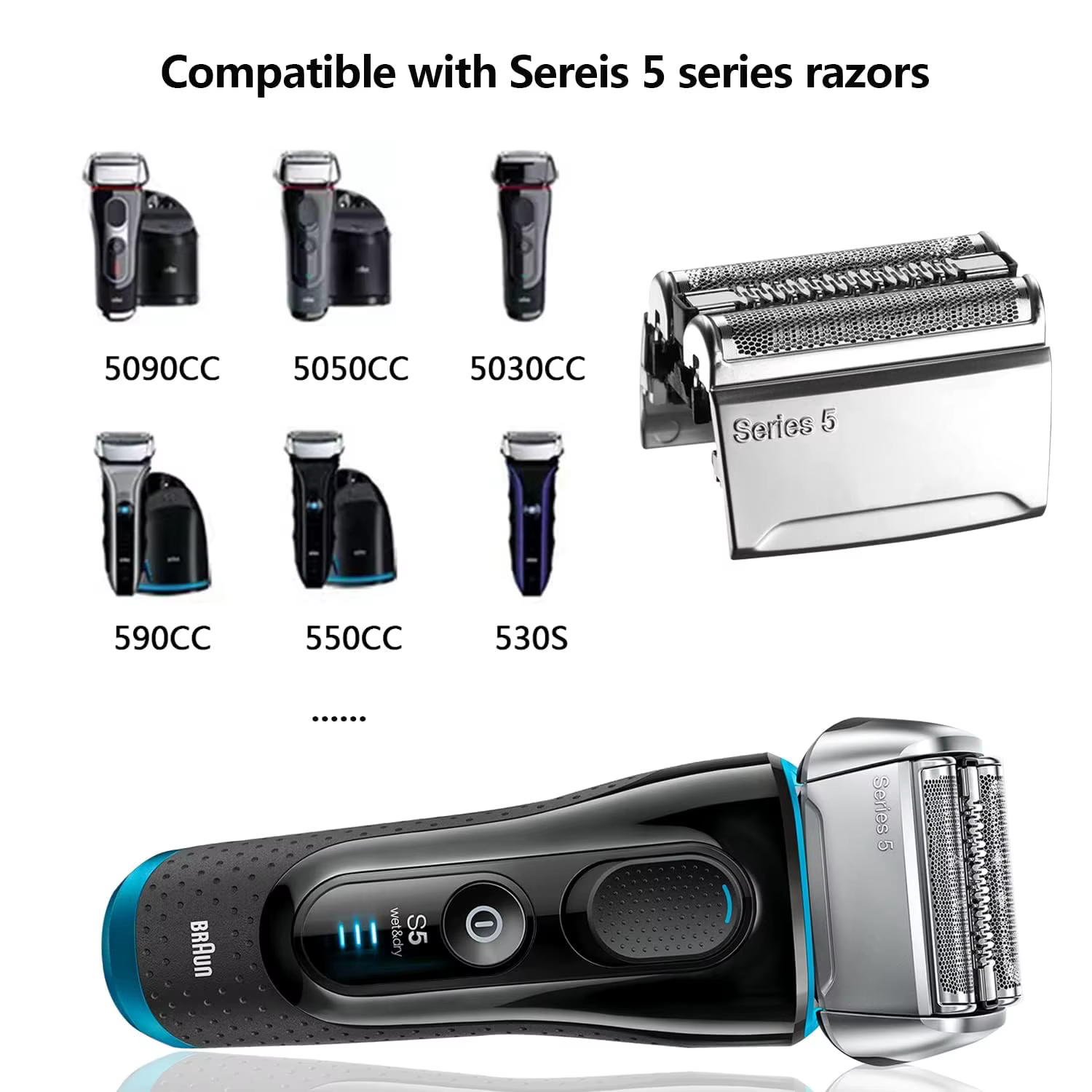 Tête de rechange série 5 52S/52B pour Braun