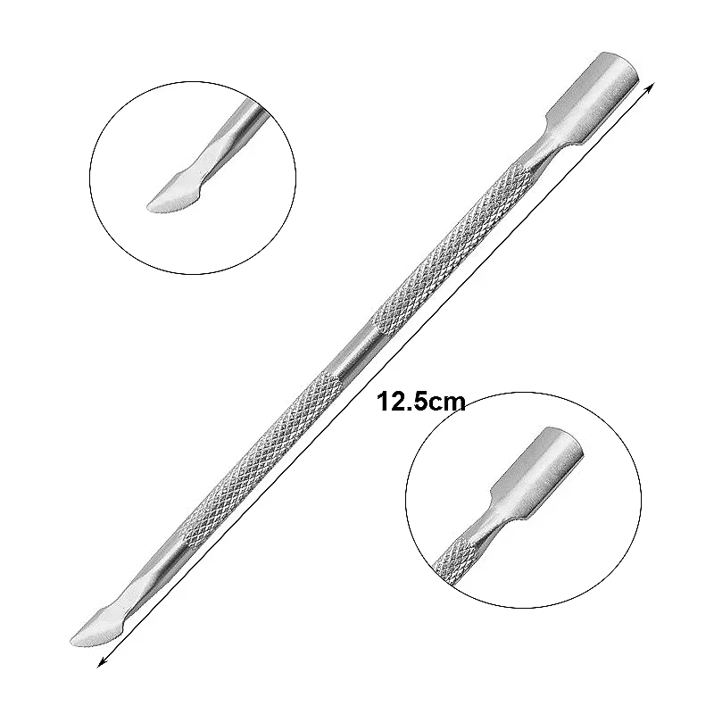 1Pcs En Acier Inoxydable Double Tête Cuticule Pusher Manucure Outils pour Ongles Vernis Colle
