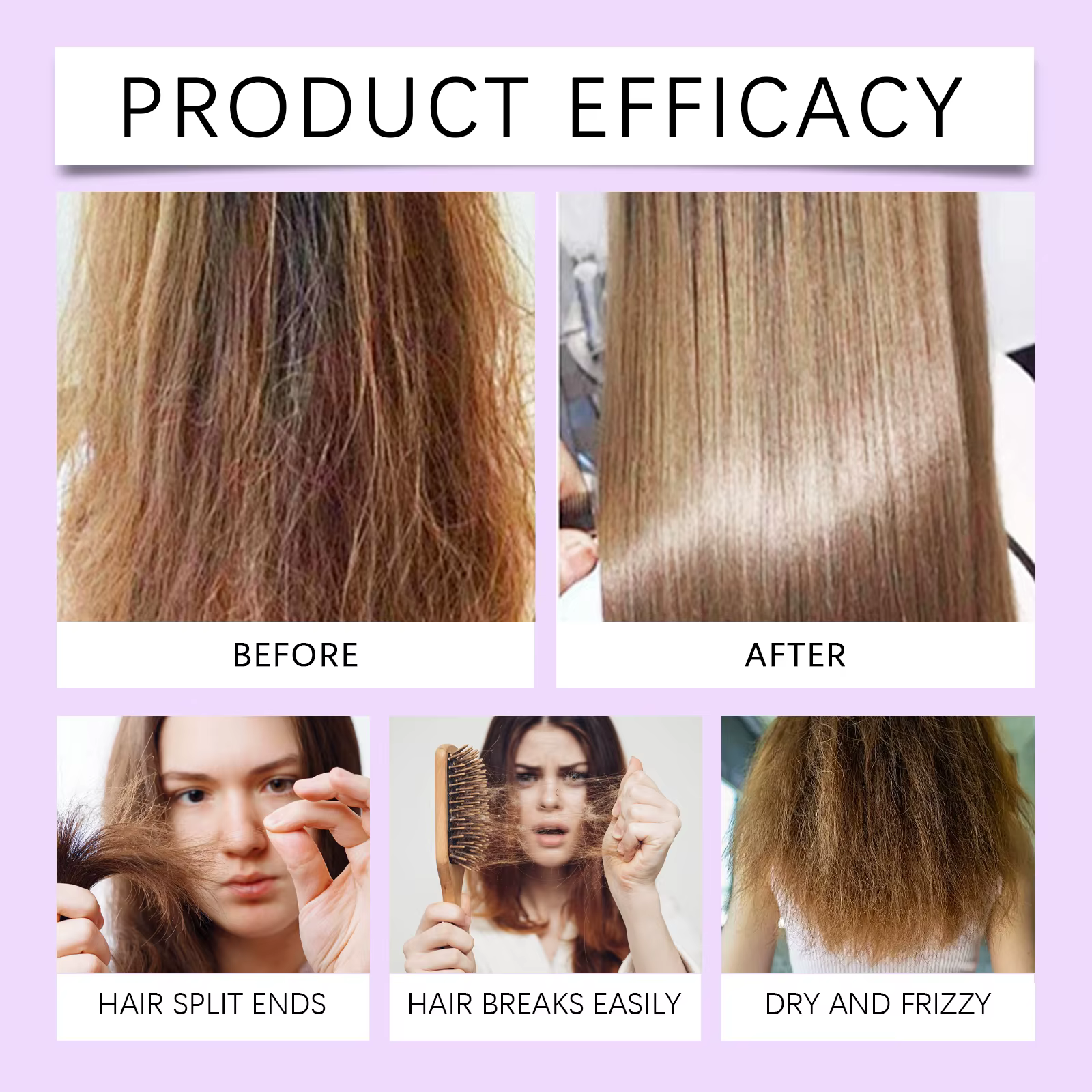 Traitement capillaire à l'huile pour cheveux secs, abîmés et crépus, lisse, brillant, répare les pointes fourchues, hydrate, nourrit, sérum sans rinçage