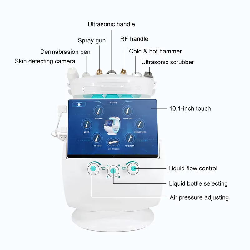 Appareil de soin du visage intelligent Hydrofacial 7 en 1 professionnel portable