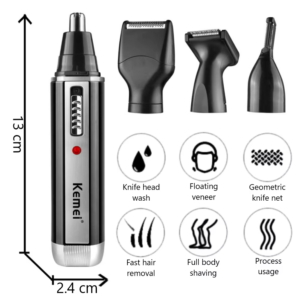 Tondeuse à Barbe Rechargeable 4 en 1 pour Homme