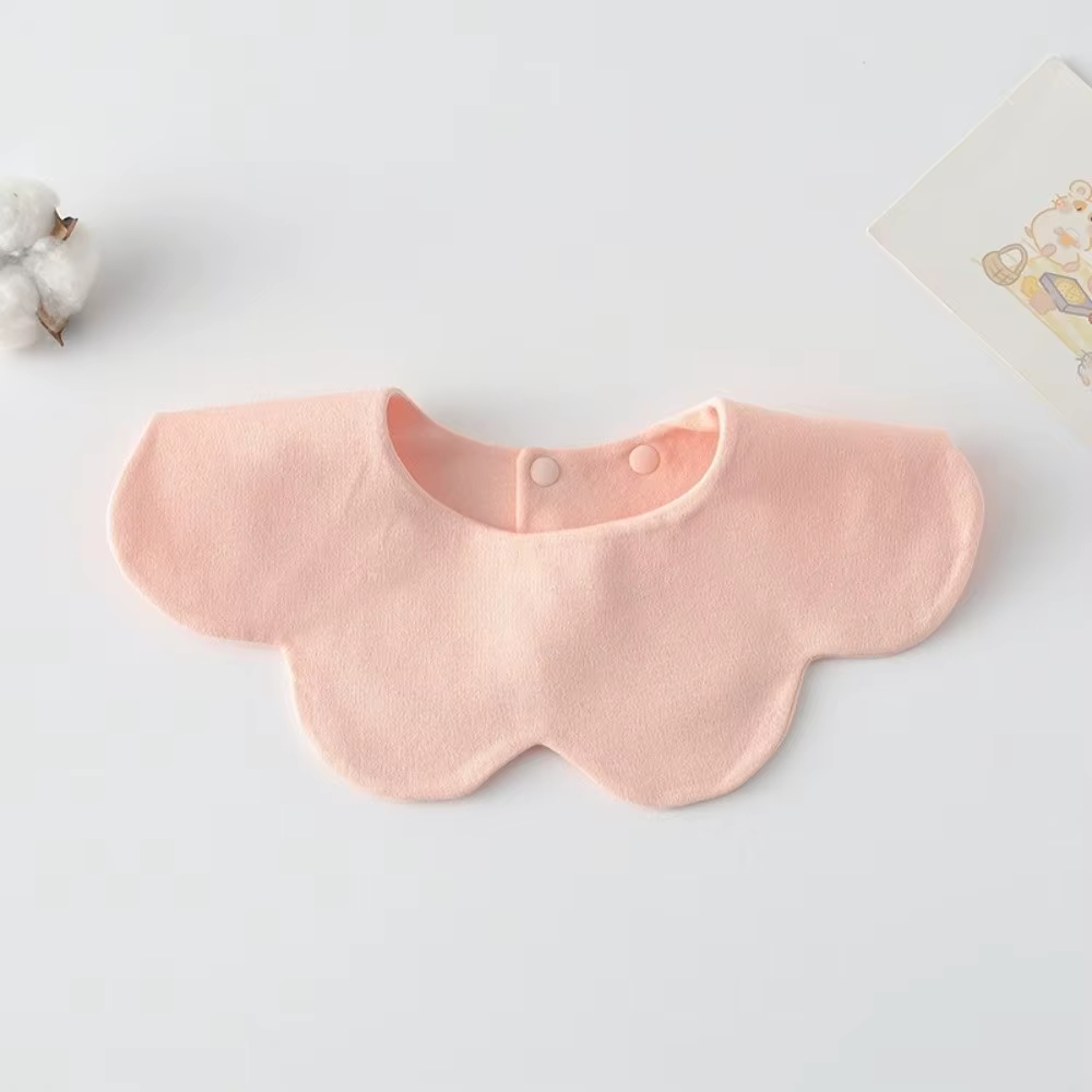 Bavoir bébé uni double face, confortable à porter, motif pétale, en coton doux, pour la bave et les éructations