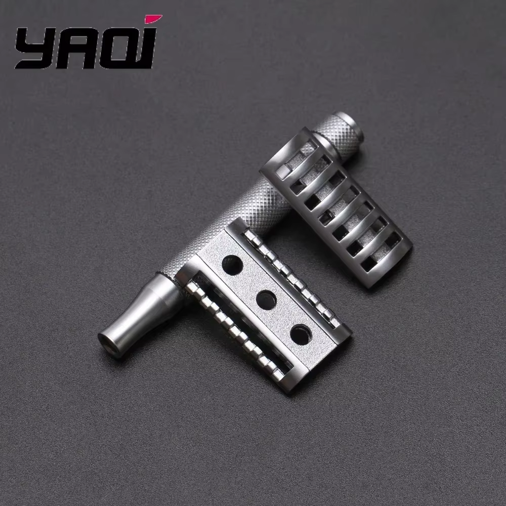 Rasoir de sécurité pour homme 2026 YAQI KNIGHT-HELMET avec manche en acier inoxydable et tête