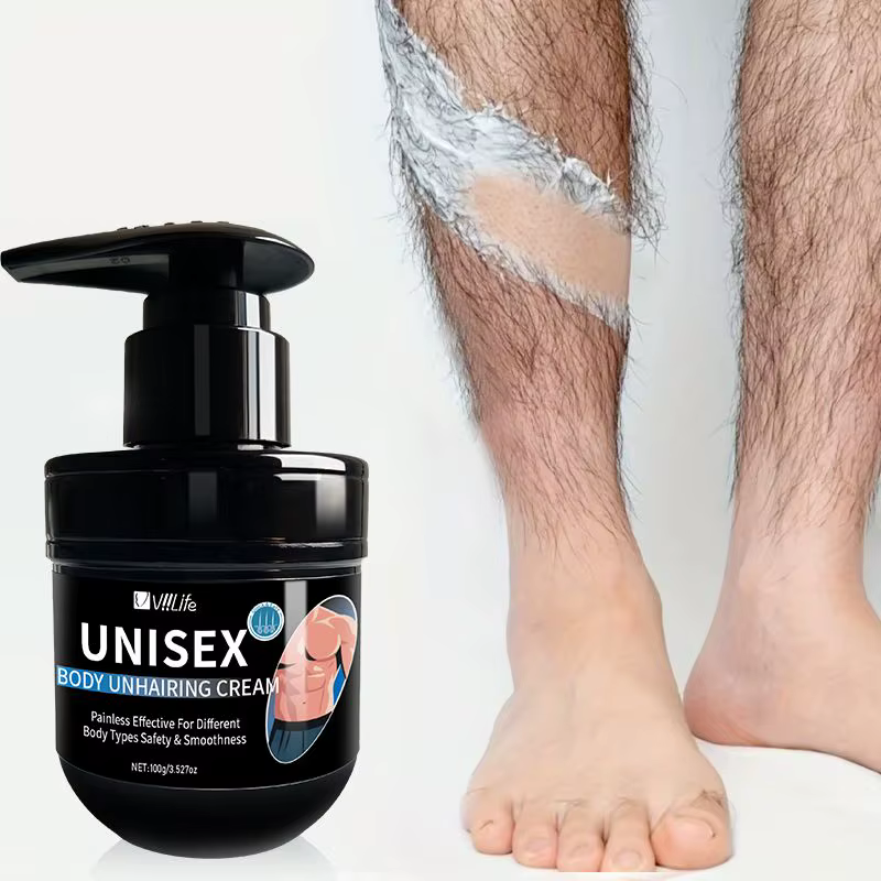 Viilife crème d'épilation pour hommes nourrissante indolore Non irritante inhibiteur de croissance lisse Portable Lotion