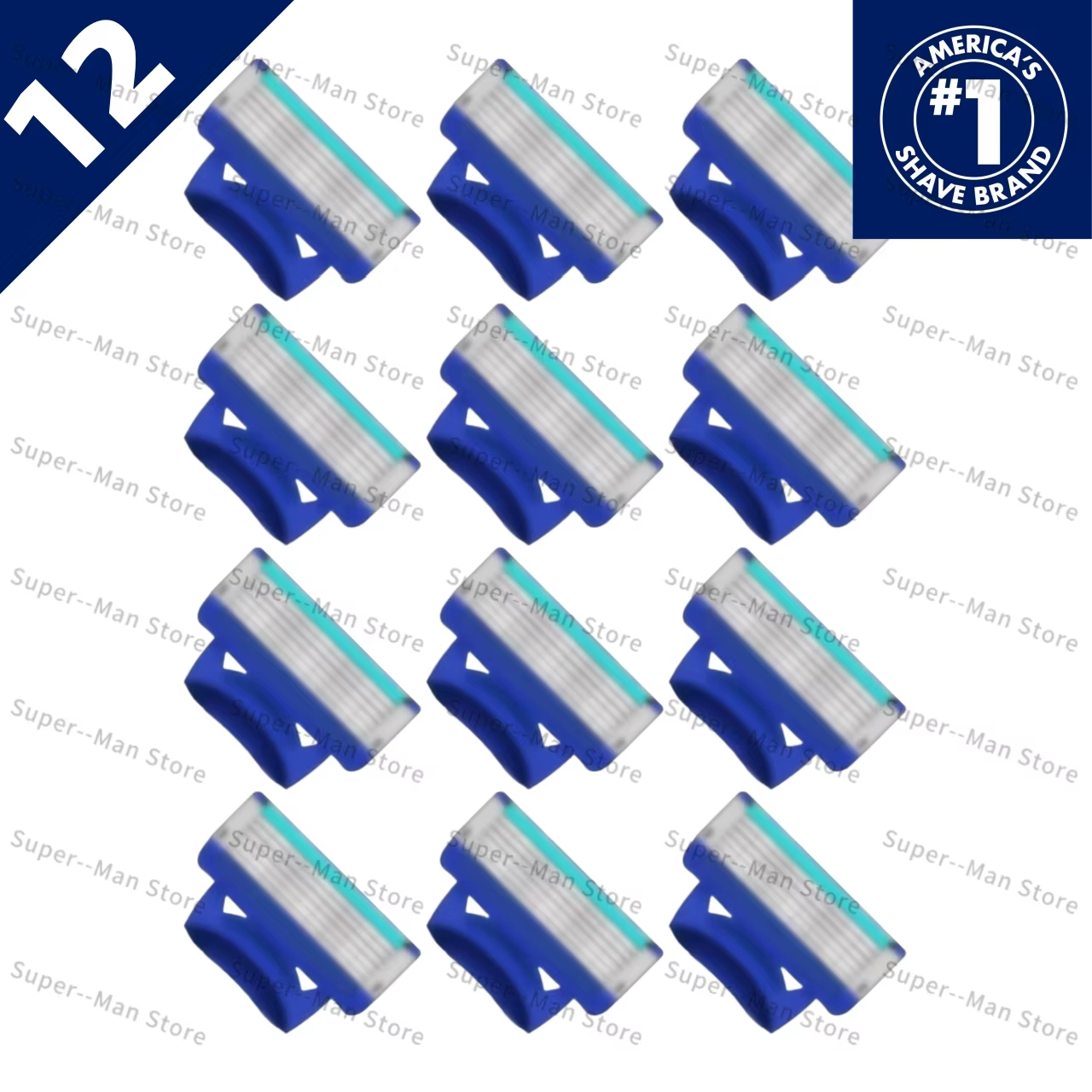 Nouveau rasoir manuel bleu à 5 lames