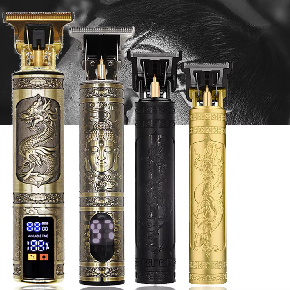 Tondeuse-Tondeuse à cheveux électrique professionnelle sans fil Dragon Vintage T9