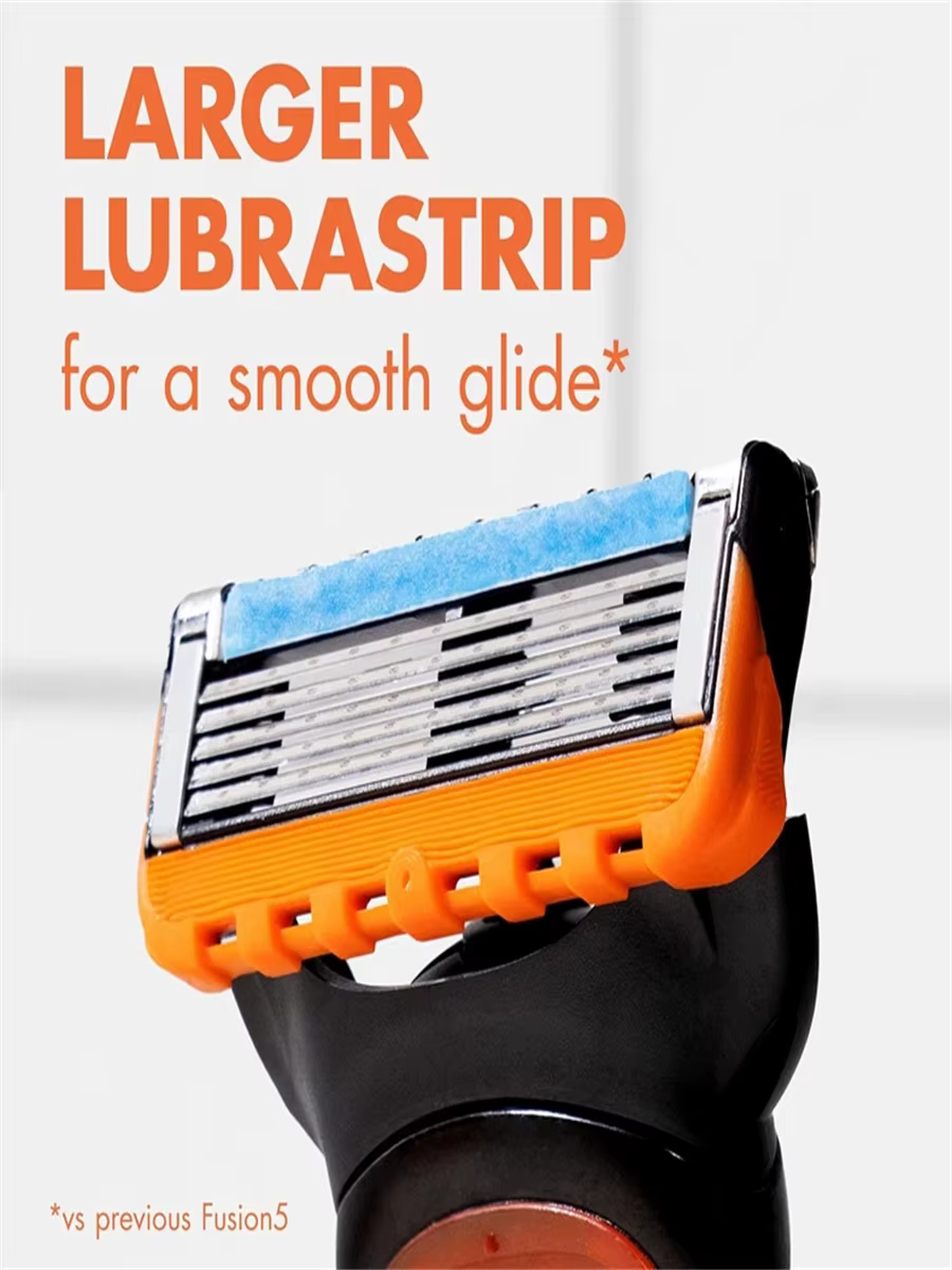 Gillette Fusion 5 rasoir pour hommes avec lames à 5 couches bord de tondeuse de précision grande bande de lubrification pour un rasage lisse et confortable
