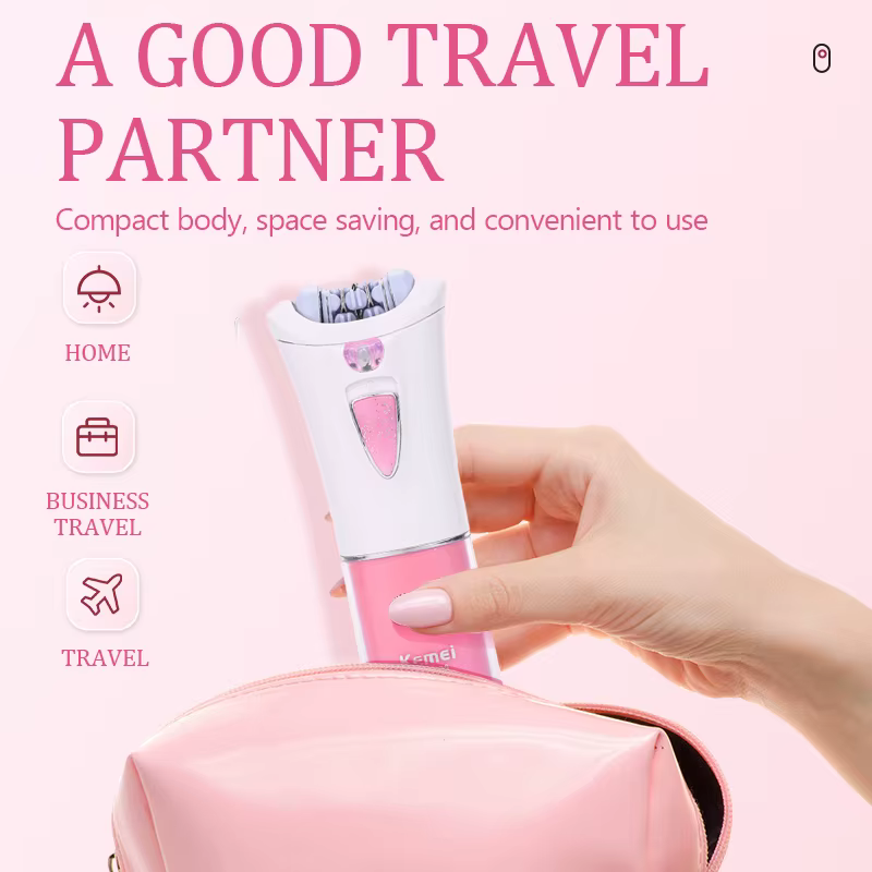 Kemei KM-1999 épilatoire électrique femme épilateur femmes batterie sèche épilation pour le corps du visage aisselles