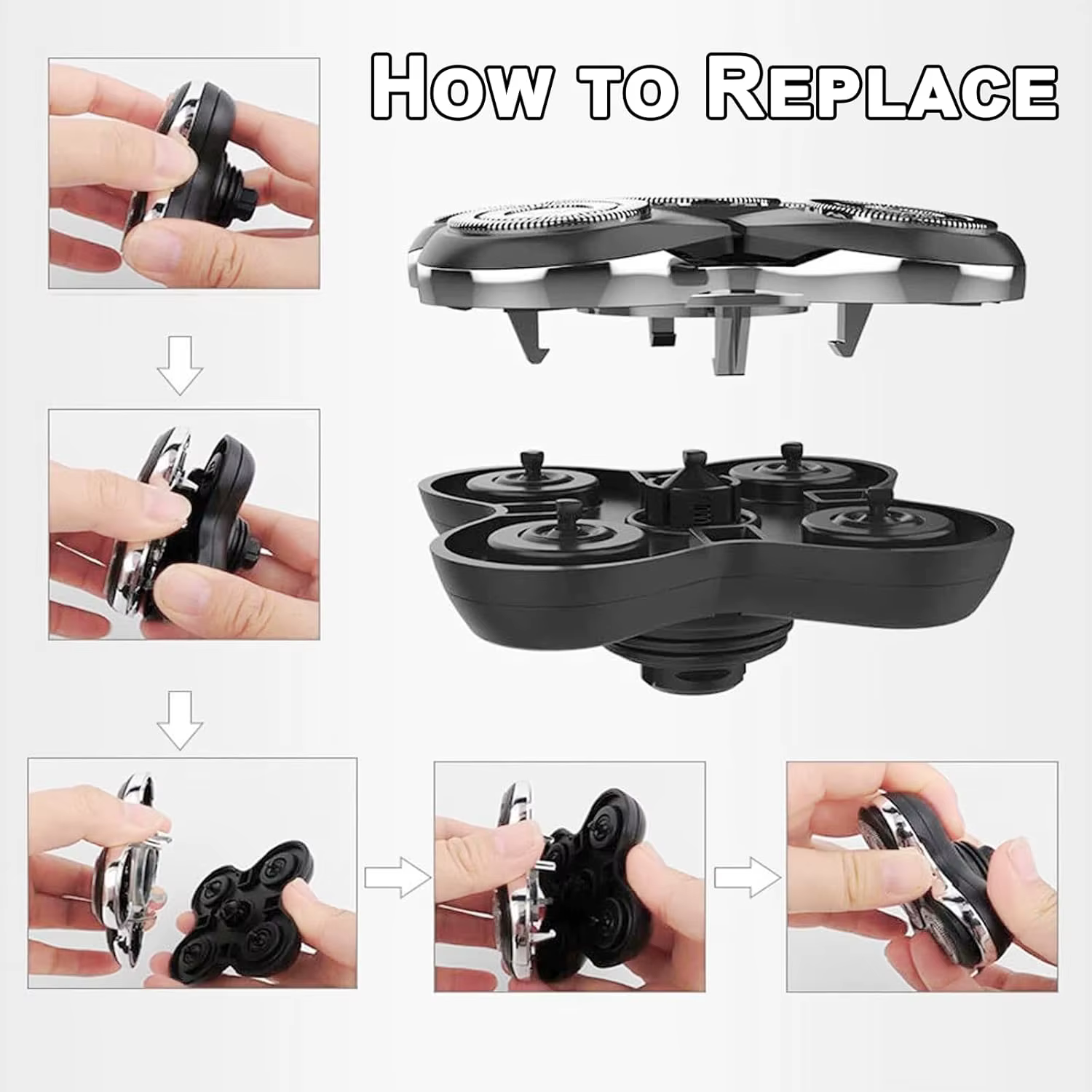Tête de remplacement compatible avec le rasoir REMINGTON BALDER SHAVER PRO XR7000 & RX5