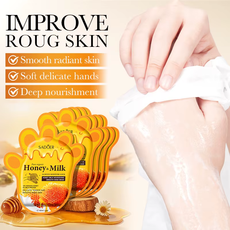 5 paires de masques pour les mains au lait et au miel SADOER