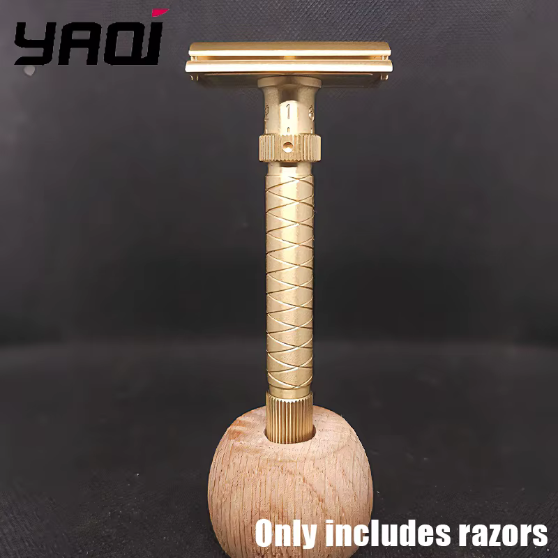 Nouveauté 2026 ! Rasoir de sécurité Yaqi Brass V2 100% laiton, réglable, longueur 90 mm, diamètre 12 mm - la version finale