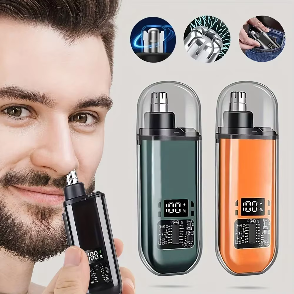 Tondeuse à poils du nez et des oreilles pour hommes - Rechargeable par USB C