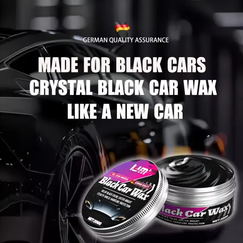 Cire spéciale noire pour voiture - Placage et polissage cristallin, éclaircissement et réparation de la surface de peinture automobile - Cire solide anti-rayures pour voiture