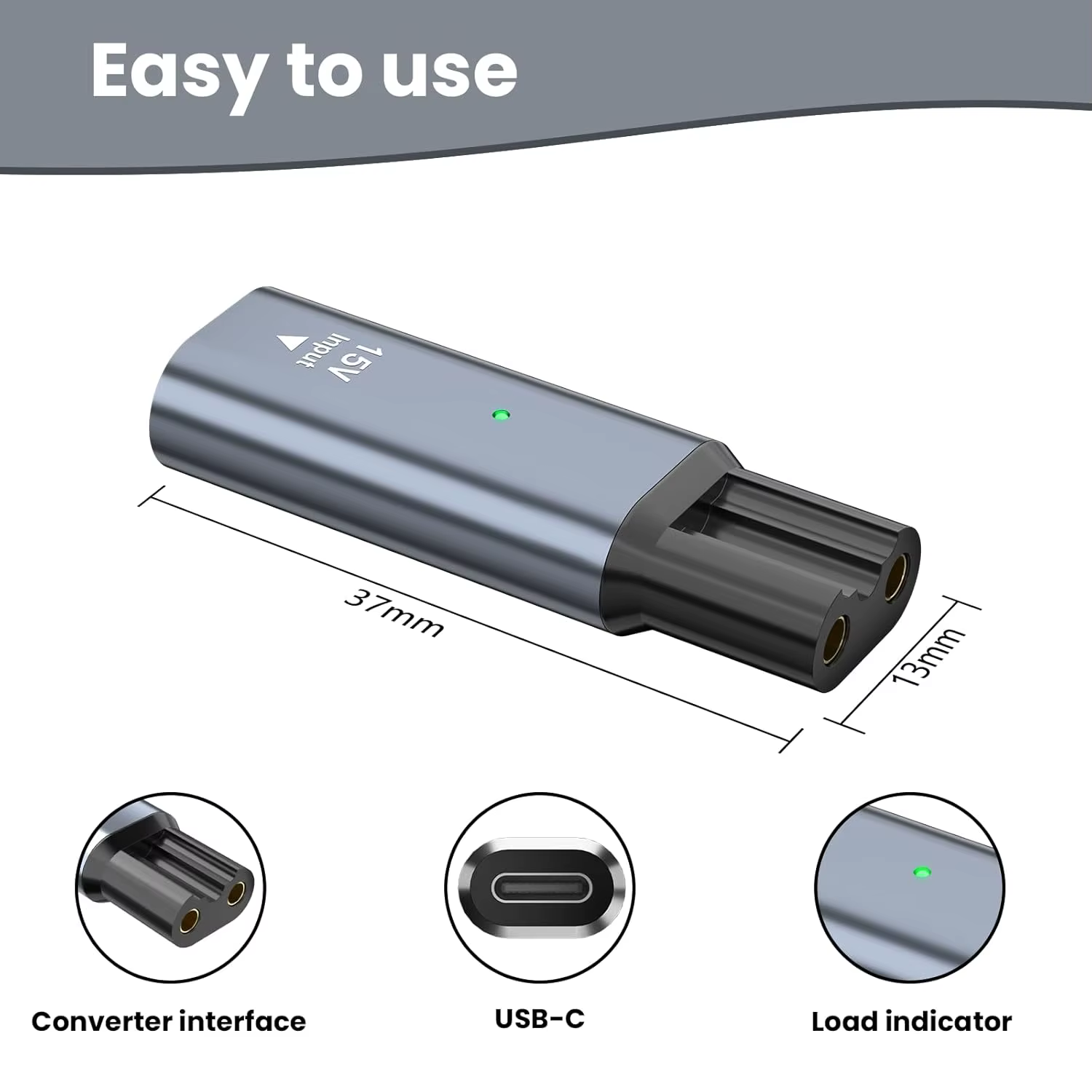LISI 15V HQ8505 type-c adaptateur de rasoir convertisseur de charge pour Philips Norelco One Blade Pro QP6510 QP6520 QP6530 tondeuse à barbe