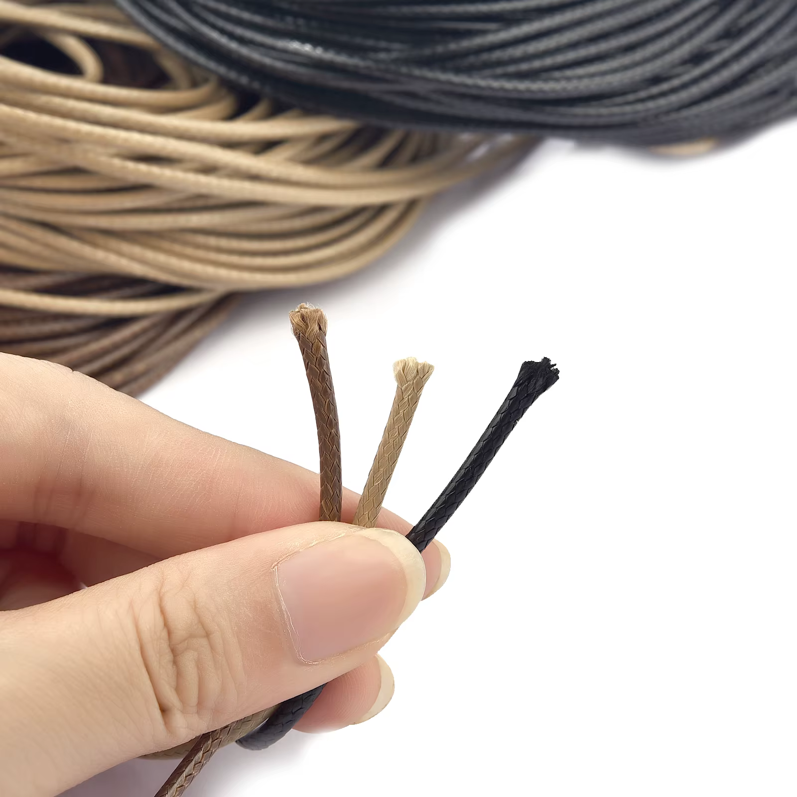 Corde de fil ciré pour bijoux, ficelle de bricolage, bracelet fait main, bijoux de mode exécutifs, vente en gros, 1/1, 5, 2/2, 5, 3mm